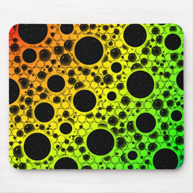 Space Bubble Spots - Rainbow ROYGB Mouse Mat (Front)