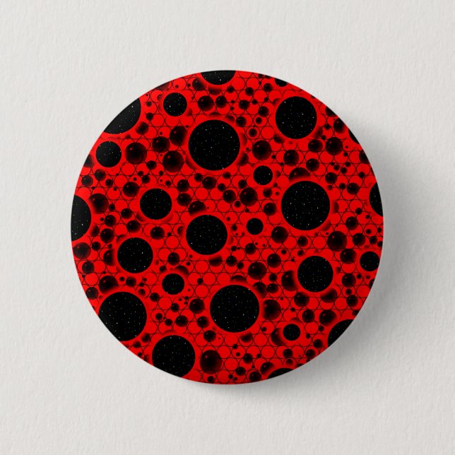 Space Bubble Spots - Red 6 Cm Round Badge (Front)
