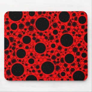 Space Bubble Spots - Red Mouse Mat