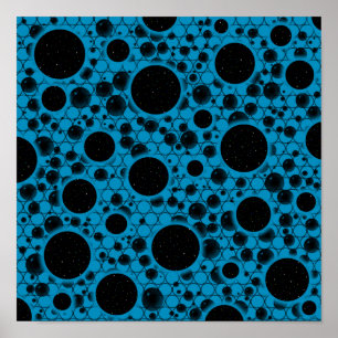 Space Bubble Spots - Sky Blue Poster