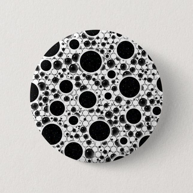 Space Bubble Spots - White 6 Cm Round Badge (Front)