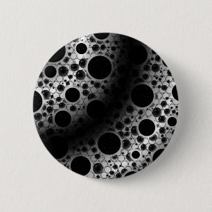 Space Bubble Spots - White/Black 6 Cm Round Badge