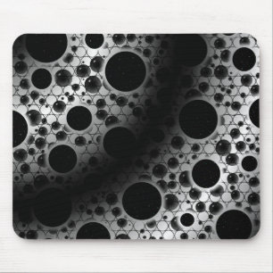 Space Bubble Spots - White/Black Mouse Mat