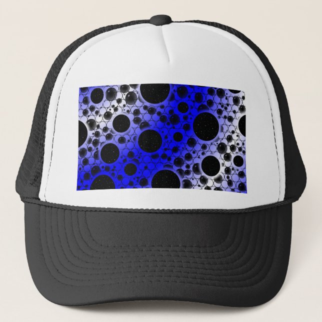 Space Bubble Spots - White/Blue Trucker Hat (Front)