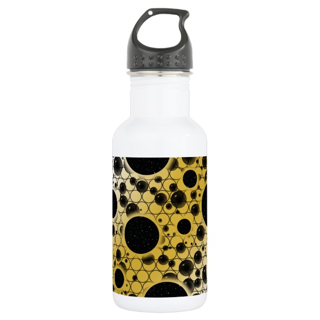 Space Bubble Spots - White/Gold 532 Ml Water Bottle (Front)