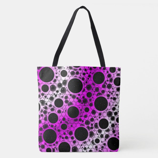 Space Bubble Spots - White/Pink Tote Bag (Front)