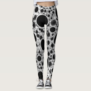 Space Bubble Spots - White/Silver Leggings