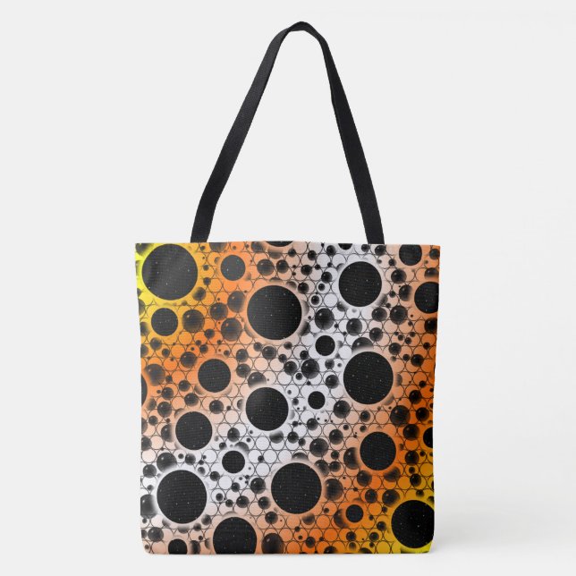 Space Bubble Spots - Yellow/Orange/White Tote Bag (Front)