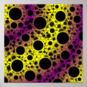 Space Bubble Spots - Yellow/Purple Poster