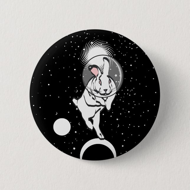 SPACE BUN 6 CM ROUND BADGE (Front)