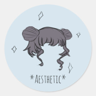 Space Buns *Aesthetic* Stickers (Sheet of 6 or 20)