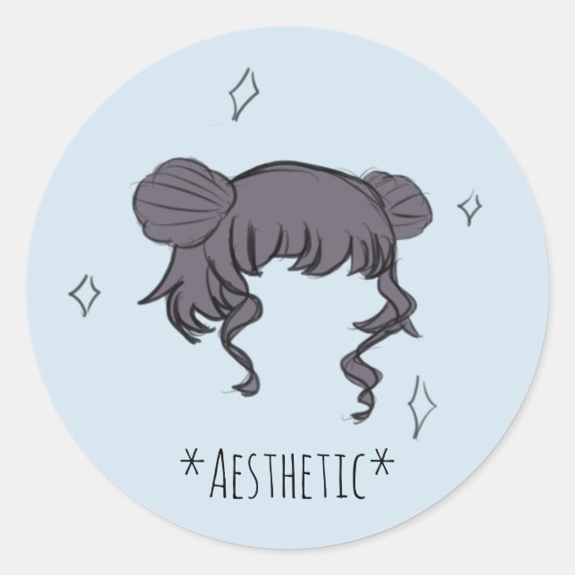 Space Buns *Aesthetic* Stickers (Sheet of 6 or 20) (Front)