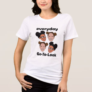 Space Buns Hairstyle Everyday Go-To-Look Fashion Tri-Blend Shirt