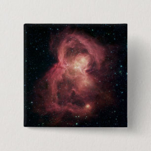 Space Butterfly Nebula 15 Cm Square Badge