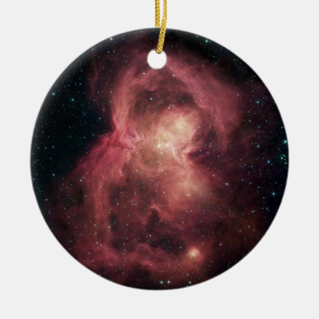 Space Butterfly Nebula Ceramic Tree Decoration (Front)