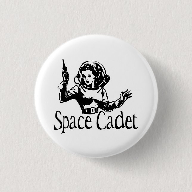 Space Cadet Black & White 3 Cm Round Badge (Front)