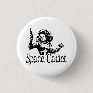 Space Cadet Black & White 3 Cm Round Badge