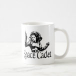 Space Cadet Black & White Coffee Mug<br><div class="desc">Space Cadet retro style Astronaut lady in black and white available in lots of other different colour variations and printed on hundreds of great clothing,  gift,  novelty and collectable items for men,  women,  teens and kids.</div>