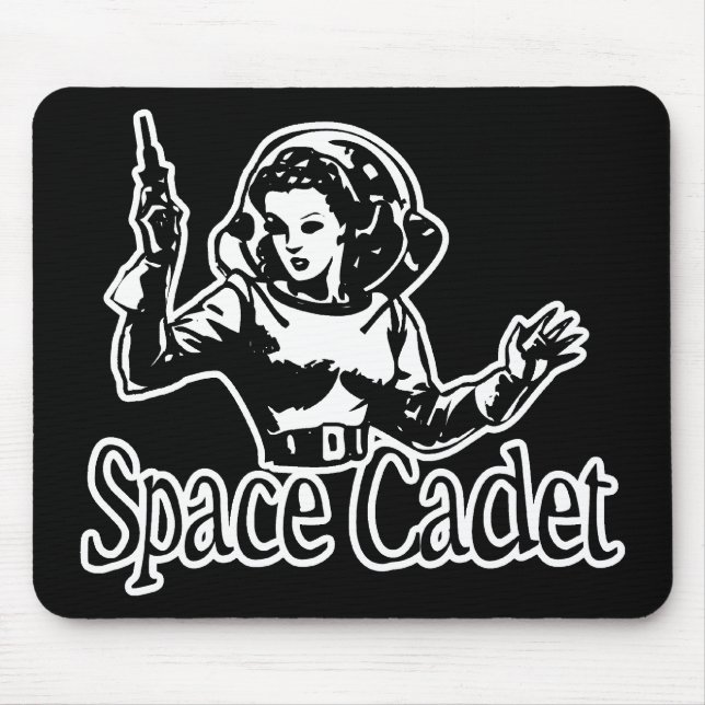Space Cadet Black & White Mouse Mat (Front)