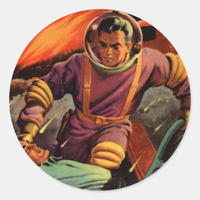 Space Cadet Classic Round Sticker (Front)