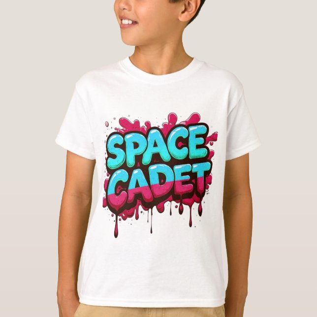 Space Cadet Graffiti Typography T-Shirt (Front)