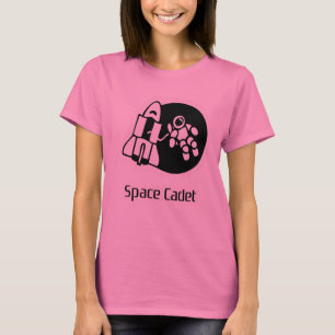 Space Cadet Motif Pink Tie Dyed Tee Shirt
