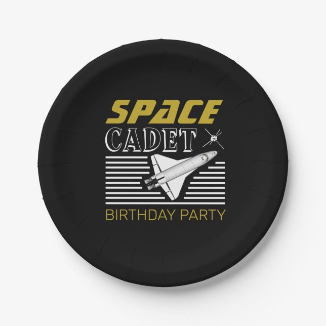 Space Cadet, Spacecraft, Birthday Paper Plate (Front)