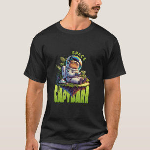 Space Capybara Funny Sarcastic Cosmos Animal Capy T-Shirt