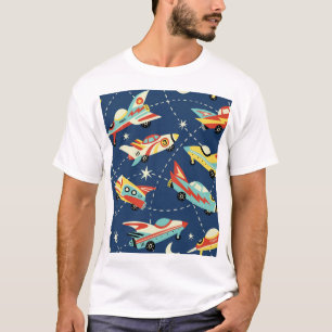 Space Cars: Vintage Dark Blue. T-Shirt