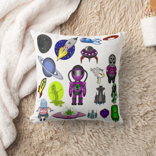 Space Cartoon Cushion (Blanket)