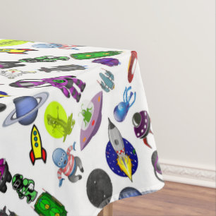 Space Cartoon Tablecloth