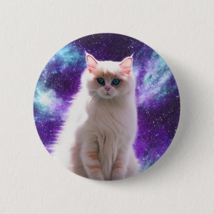 Space Cat 6 Cm Round Badge