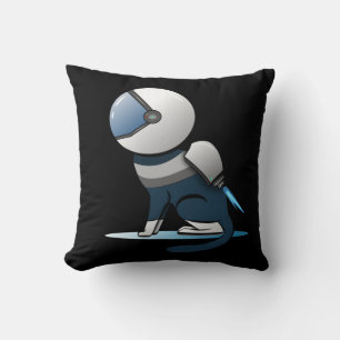 Space Cat Astronaut Flying  Cushion