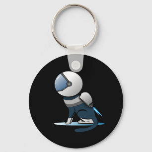 Space Cat Astronaut Flying Key Ring