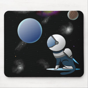 Space Cat Astronaut Flying    Mouse Mat