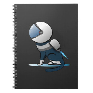 Space Cat Astronaut Flying Notebook