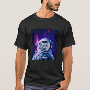 Space Cat Astronaut in Galaxy Funny Cats Kitten Lo T-Shirt