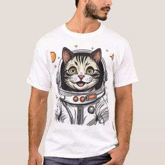 "Space Cat Astronaut Sticker – Cute Cosmic Kitty T-Shirt
