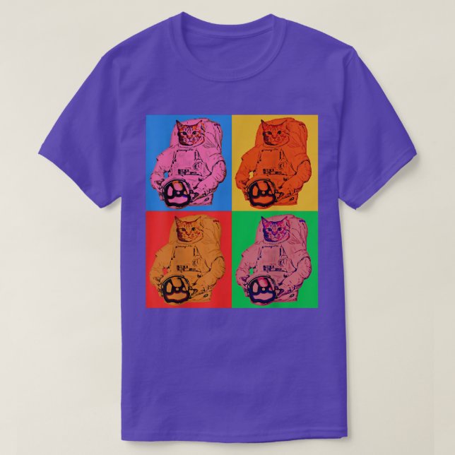 Space Cat Astronauts In Space Suits Retro Pop Art  T-Shirt (Design Front)