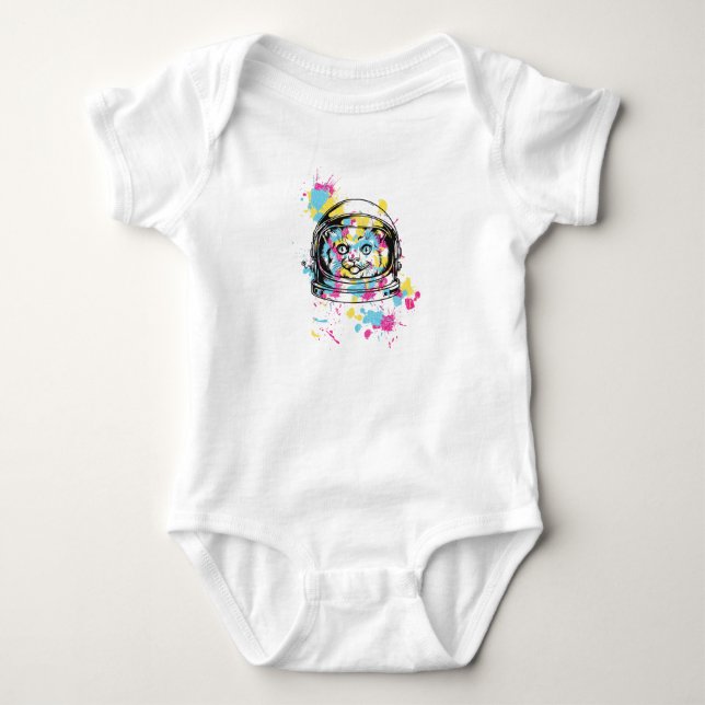 Space Cat Baby Bodysuit (Front)
