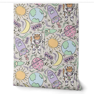 Space Cat - Cat Doodles - Astronaut Animals Wallpaper