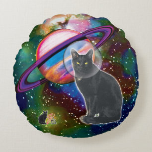Space Cat Cosmo Round Cushion