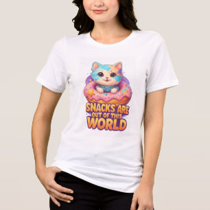 Space Cat Donut – Adorable Cosmic Snack Vibes for Tri-Blend Shirt
