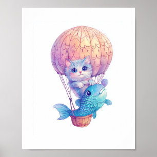 Space Cat Dreams – Funny Vaporwave Galaxy Kitty Poster