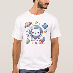 Space Cat Explorer – Kawaii Cosmic Kitty Design T-Shirt