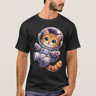 Space Cat Floating in the Universe T-Shirt