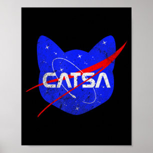Space Cat Funny Universe Catsa  Poster