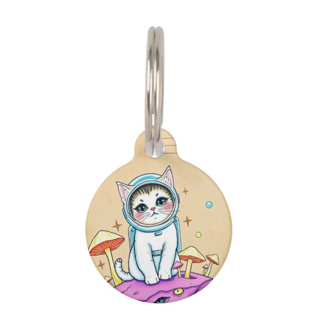 Space Cat Groove Pet ID Tag (Front)