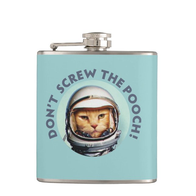 Space Cat Hip Flask (Front)