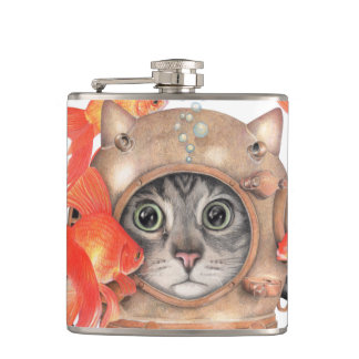 Space Cat Hip Flask